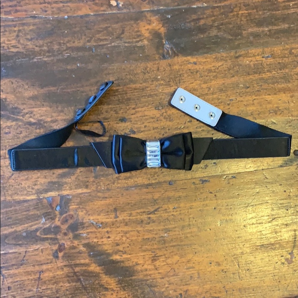 Black bow tie belt